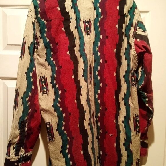 Vintage Wrangler Large Pearl Snap Southwestern Shirt - Picture 5 of 10